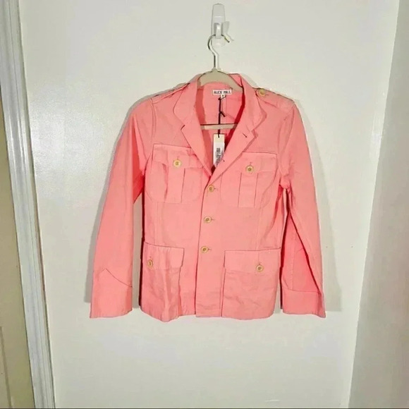 NWT Alex Mill Officer Cotton Jacket in Pastel Pink Button Front - Picture 3 of 9
